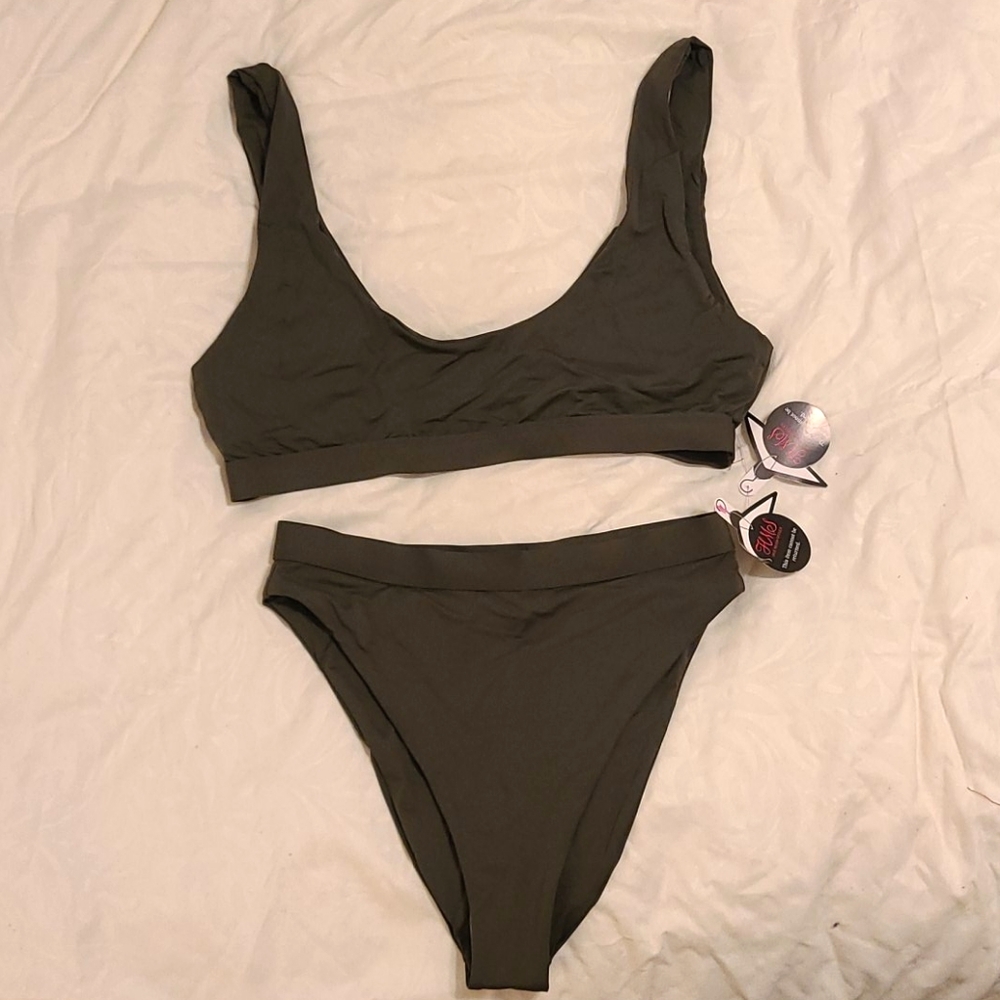 Never worn! 2 piece high waist bikini